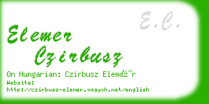 elemer czirbusz business card